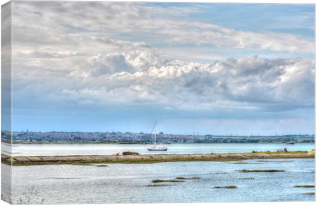 Rolling Clouds over the River Canvas Print by Sheryl Goodearl