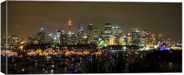 Sydney Harbour New Years Eve Canvas Print by Sheila Smart