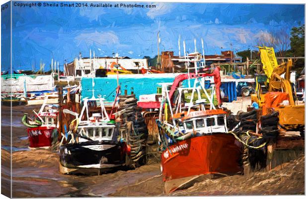  Boats at Leigh on Sea, Essex Canvas Print by Sheila Smart