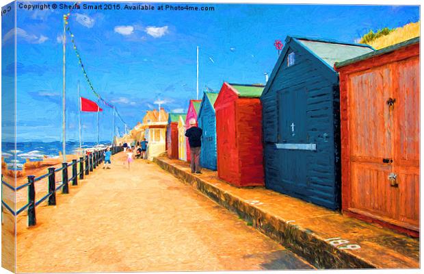  Beach huts at Cromer, Norfolk Canvas Print by Sheila Smart