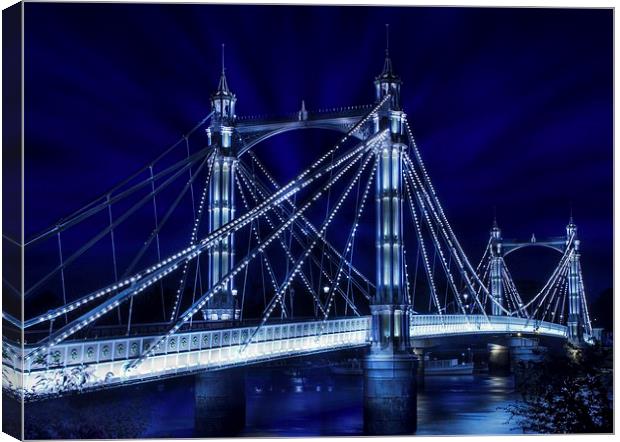  Albert Bridge, London Canvas Print by LensLight Traveler