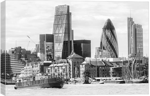  The City Of London In Black And White Canvas Print by LensLight Traveler
