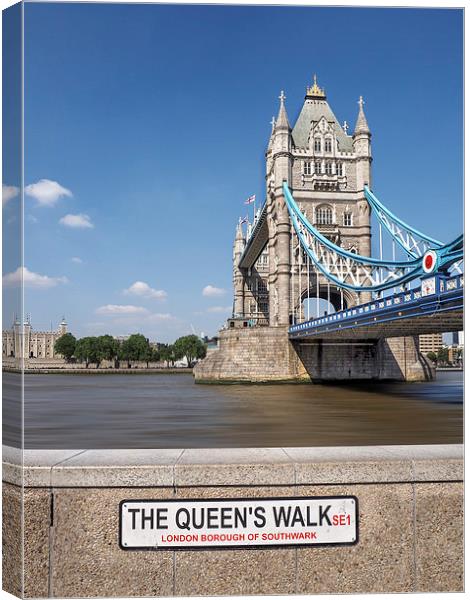  The Queen's Walk View Canvas Print by LensLight Traveler