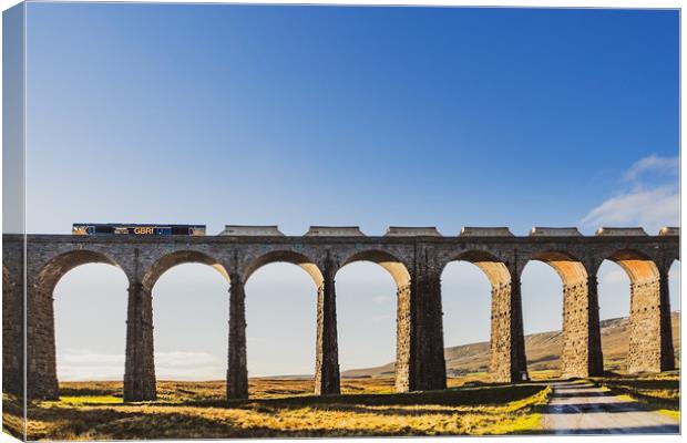 Freight Train In The Yorkshire Dales Canvas Print by LensLight Traveler