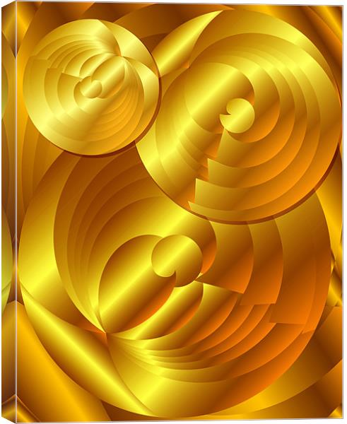 Abstract Gold Circles Canvas Print by Lidiya Drabchuk