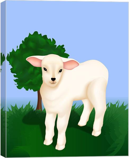 Little Lamb Canvas Print by Lidiya Drabchuk