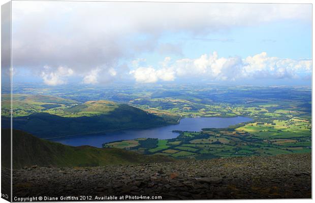 View from Skiddaw Canvas Print by Diane Griffiths