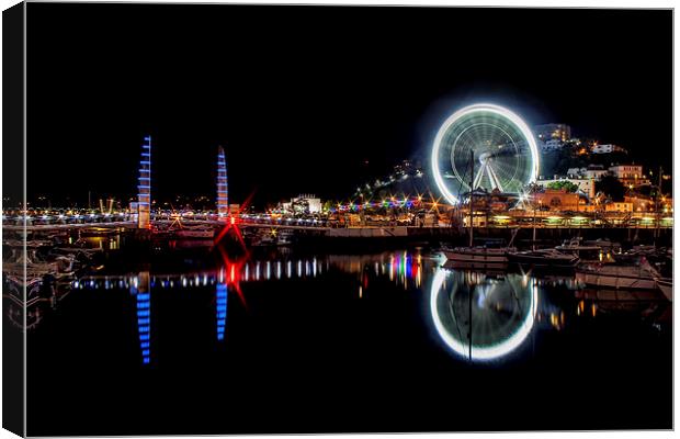 Torquay Harbour Bridge and Wheel Canvas Print by Diane Griffiths