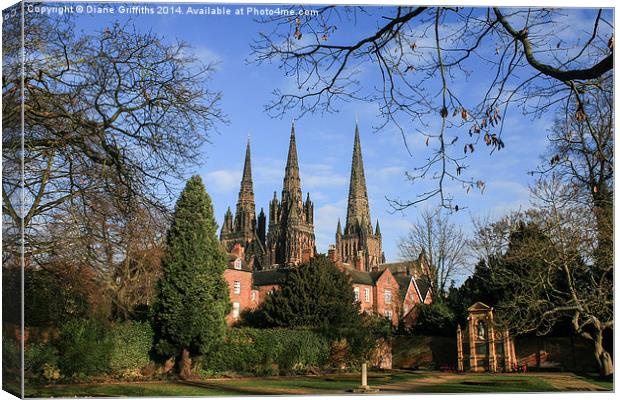  Lichfield Cathedral Canvas Print by Diane Griffiths