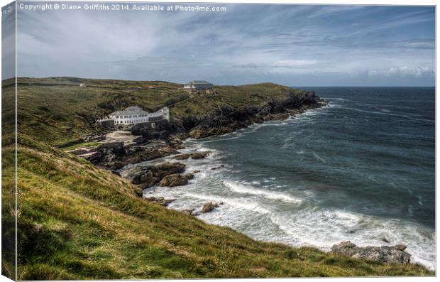  View towards Lewinnick Lodge, Newquay Canvas Print by Diane Griffiths