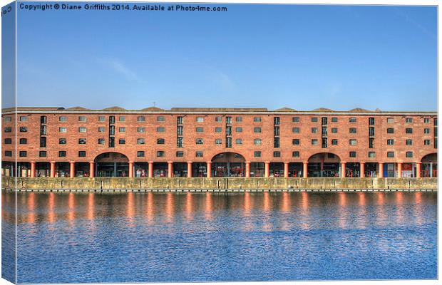  Royal Albert Docks, Liverpool Canvas Print by Diane Griffiths