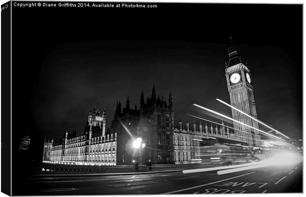  Houses Of Parliament, Westminster Canvas Print by Diane Griffiths