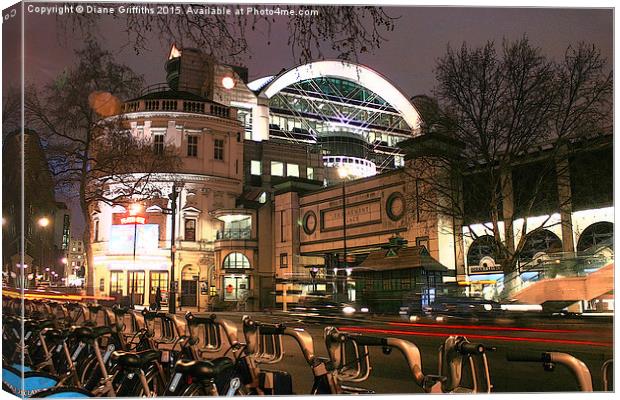  Charing Cross at Night Canvas Print by Diane Griffiths