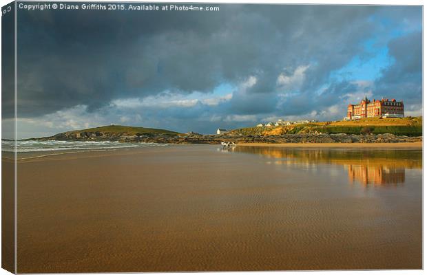  Fistral Beach Newquay Canvas Print by Diane Griffiths