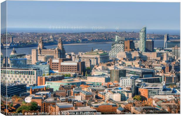 View over Liverpool Canvas Print by Diane Griffiths