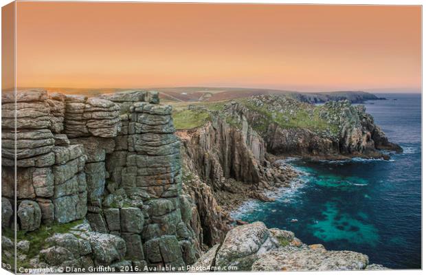 Lands End at Dawn Canvas Print by Diane Griffiths
