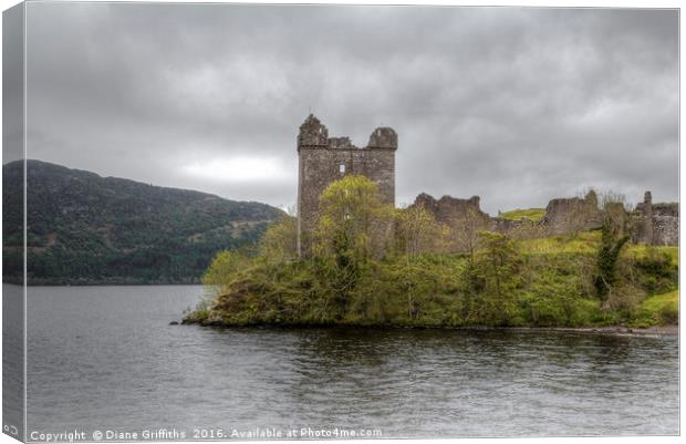 Urquhart Castle, Loch Ness Canvas Print by Diane Griffiths
