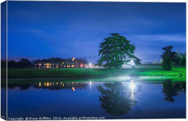 Leeds Castle at Night Canvas Print by Diane Griffiths