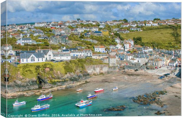 Port Issac, Cornwall Canvas Print by Diane Griffiths