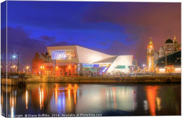 Liverpool at night Canvas Print by Diane Griffiths