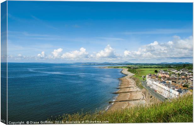 View from Criccieth Castle, Wales Canvas Print by Diane Griffiths