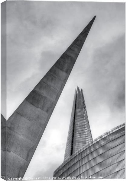 The Shard and the Pinnacle Canvas Print by Diane Griffiths