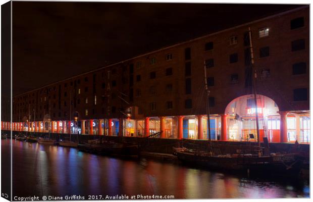 Royal Albert Dock and The Tate Gallery Canvas Print by Diane Griffiths