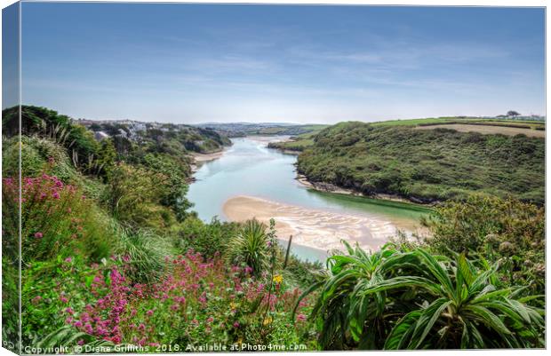View over The Gannel Canvas Print by Diane Griffiths