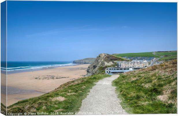 Watergate Bay Canvas Print by Diane Griffiths