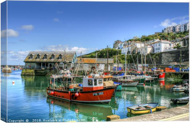 Mevagissey Harbour Canvas Print by Diane Griffiths