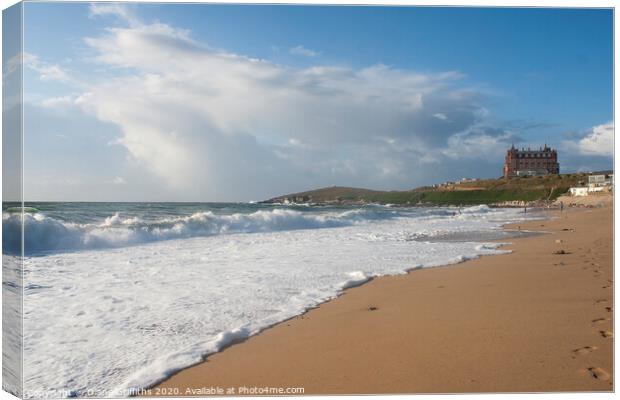 Fistral Beach Newquay Canvas Print by Diane Griffiths