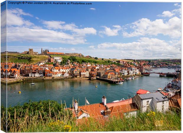 Whitby Harbour Summer Canvas Print by Peter Jordan
