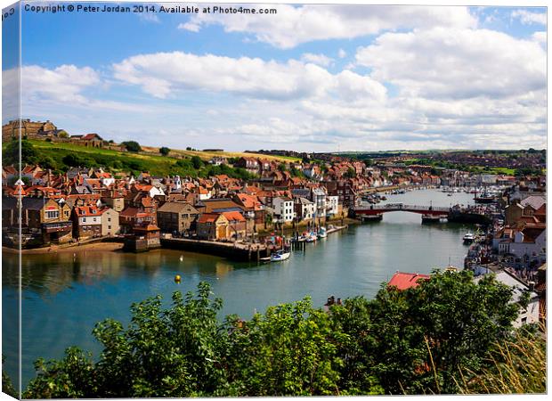 Whitby Harbour Summer Canvas Print by Peter Jordan