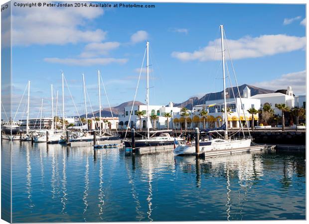 Marina Rubicon Lanzarote Canvas Print by Peter Jordan