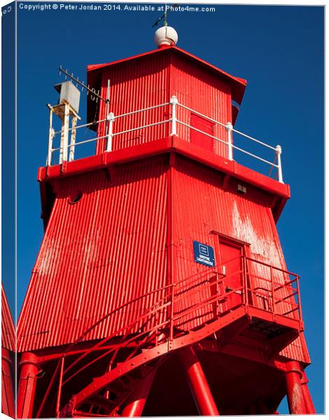  Red Lighthouse Canvas Print by Peter Jordan