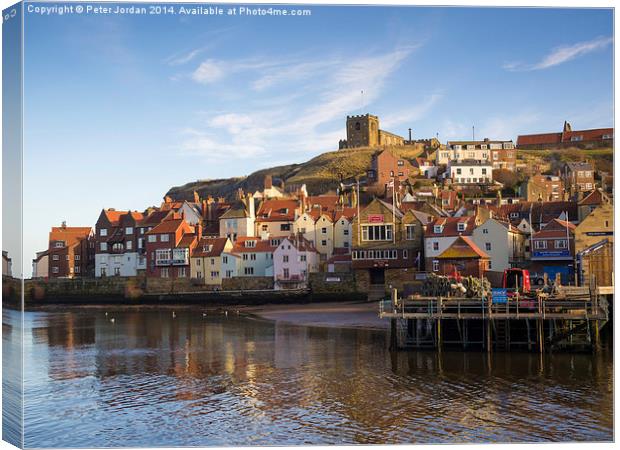  Whitby Harbour Twilight Canvas Print by Peter Jordan