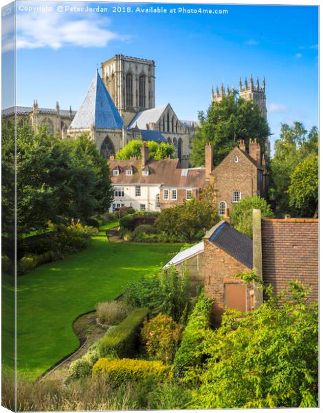  The view over the Deans Garden at York Minster Fr Canvas Print by Peter Jordan