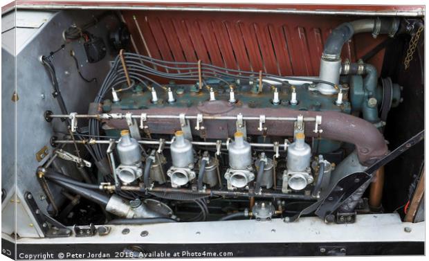Engine Compartment of a 1935 8-cylinder Railton Sp Canvas Print by Peter Jordan