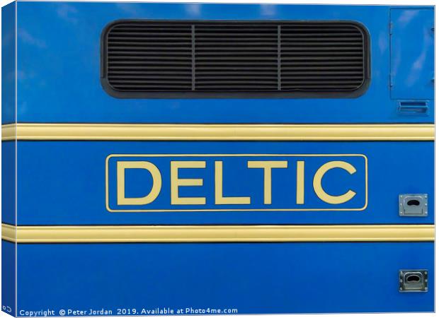 Deltic name yellow on blue on a preserved historic Canvas Print by Peter Jordan