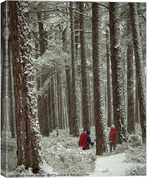 Winter Backpackers Canvas Print by Robert Murray