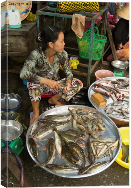Vietnamese Fish Seller Canvas Print by Robert Murray
