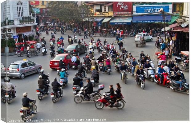 Hanoi Traffic Canvas Print by Robert Murray