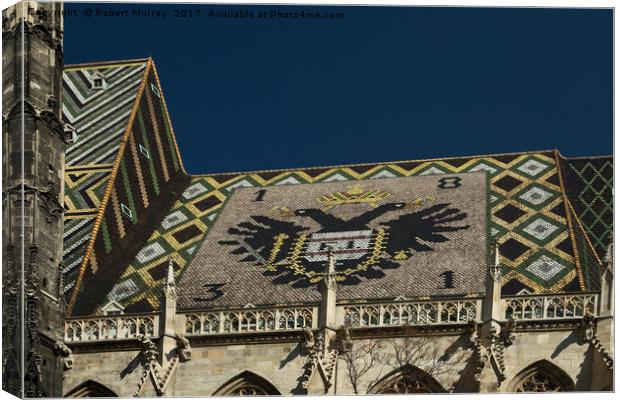 Stephansdom Cathedral roof detail Canvas Print by Robert Murray