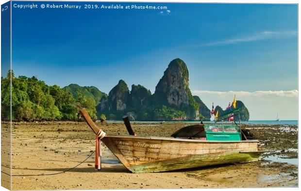 Long-tail Boat, Thailand Canvas Print by Robert Murray