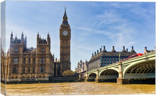 Big Ben and Houses of Parliament Canvas Print by Robert Murray