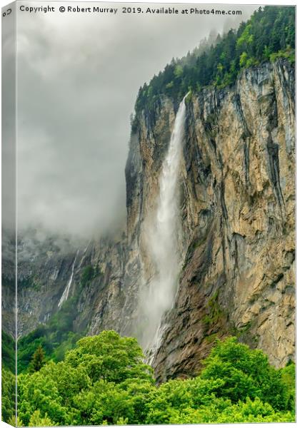 Staubbach Waterfall, Lauterbrunnen, Switzerland Canvas Print by Robert Murray