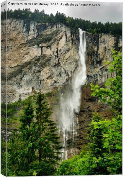 Staubbach Waterfall, Lauterbrunnen, Switzerland Canvas Print by Robert Murray