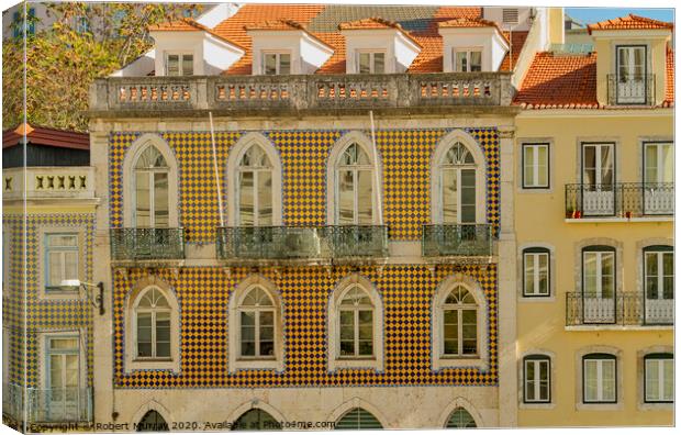Windows and Balconies, Lisbon. Canvas Print by Robert Murray