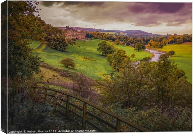 The River Aln and Alnwick Castle Canvas Print by Robert Murray
