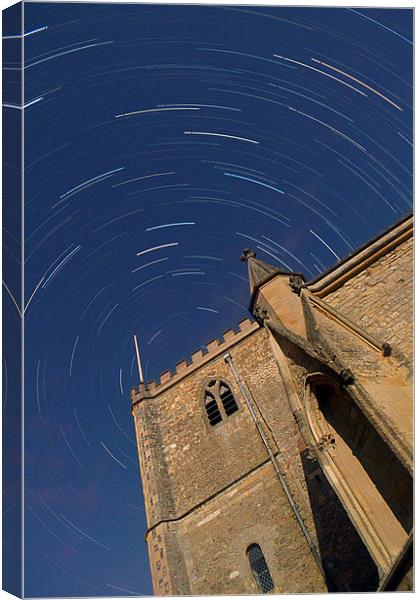 Dorchester Abbey Star Trail Canvas Print by Andy Heap